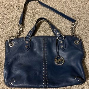 Navy blue Michael Kors top handle shoulder purse